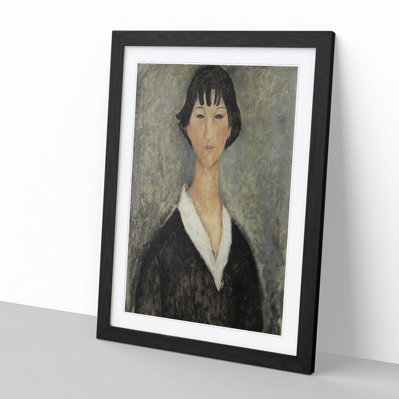 Portrait of a Girl Vol.4 by Amedeo Modigliani - Picture Frame Painting, 65cm H x 48cm W x 2cm D, Black Framed