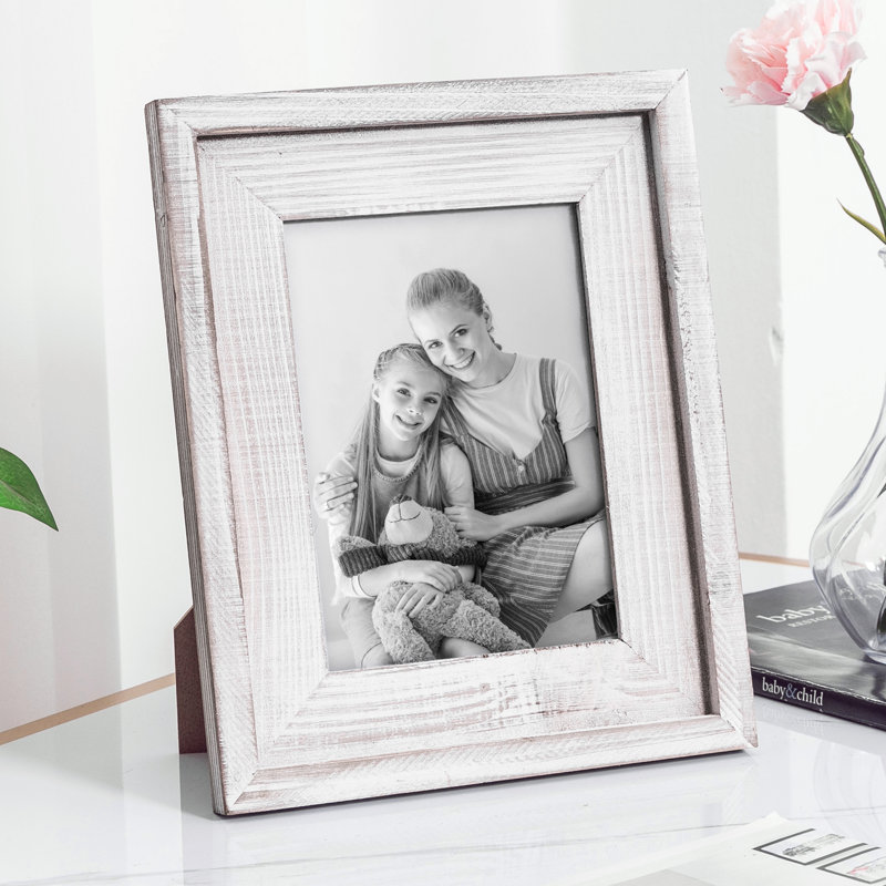 Akaden Picture Frame, Distressed White