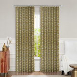Fabdivine Elegant Pinch Pleated Thick Linen Floral Block Print Curtains, Brown and Gray 27x89 Inches, Farmohouse Two-Side Panel Offices and Patios Blackout Room Darkening Drapes, Aradhna