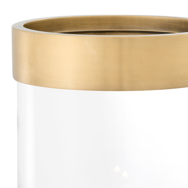 Vertex 12'' H Tabletop Hurricane, Clear/Gold, 8"W x 8"D x 12"H