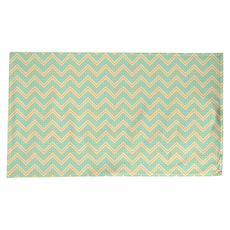 Nappe à chevrons à la main classic Stephenie, Vert / orange / jaune