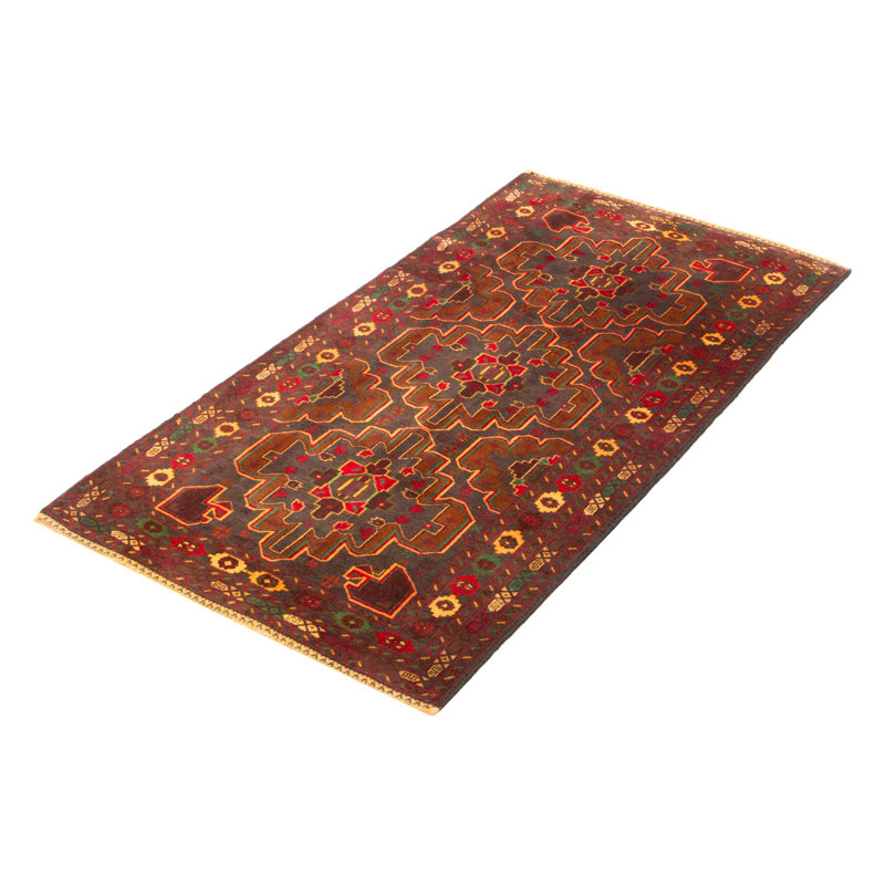 Tapis unique en laine noué à la main gris foncé de 3 pi 5 po x 6 pi 5 po Teimani