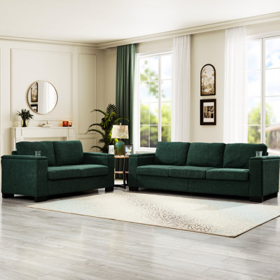 Salon à 5 places, rangement dans les accoudoirs et sous le siège, coussin de dossier confortable moderne, coussin, fonction, carré avec porte-gobelet