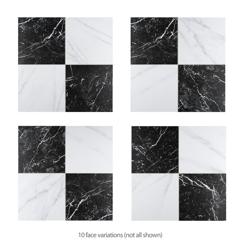 Merzoni Checker Ruzzini 18" x 18" Porcelain Wall & Floor Tile