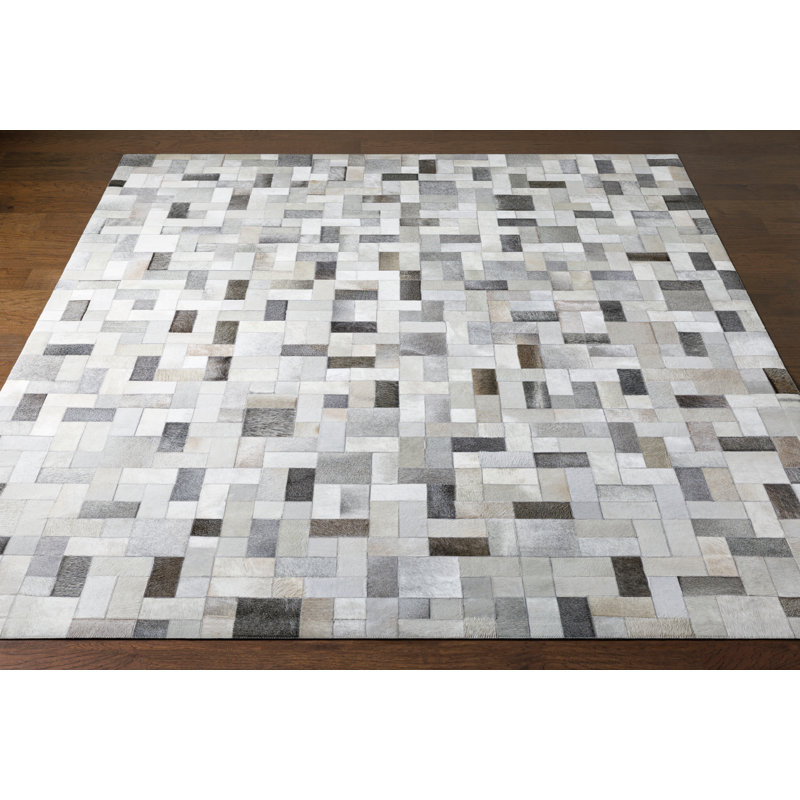Julije Cowhide Geometric Indoor Rug, Rectangle 8' x 10'