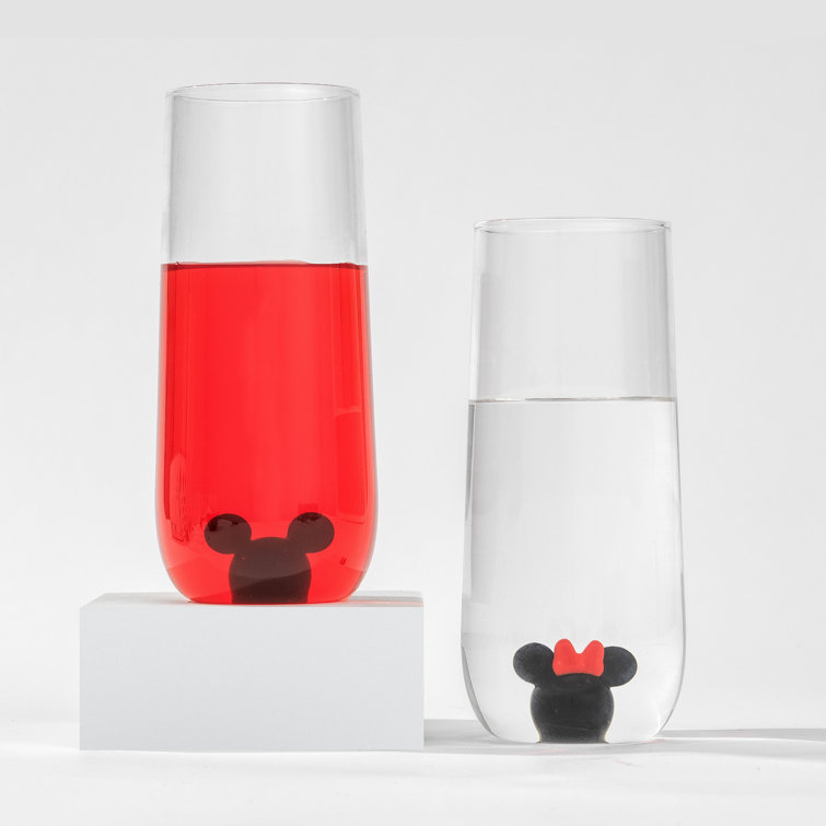 Disney Drinking Glasses Mickey Mouse and Minnie Mouse Glasses Set of Two  16oz Cups Tumblers Brand New 