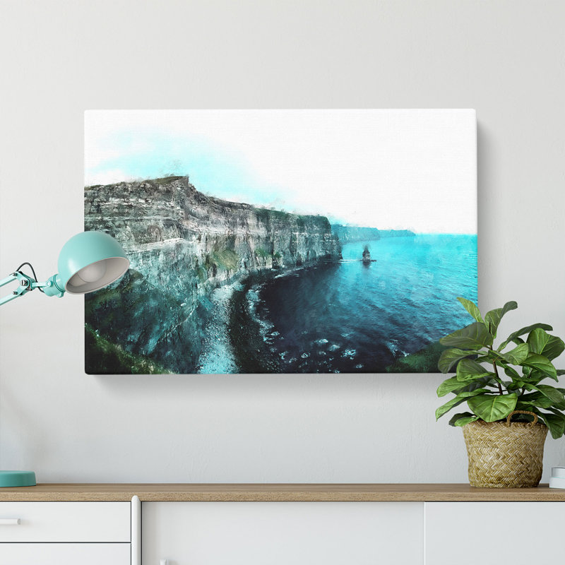 Cliffs Of Moher In County Clare Painting - Wrapped Canvas, 60cm H x 91cm W x 3cm D