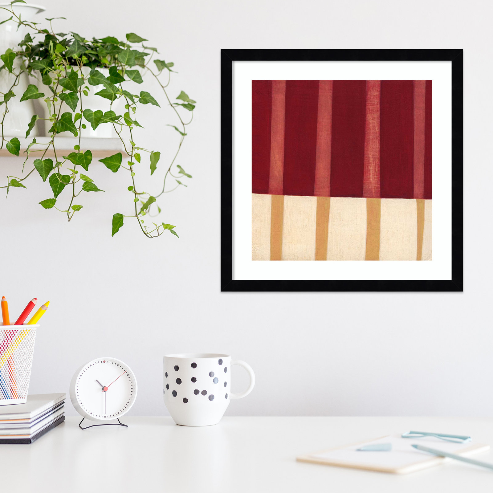 Broken Stripes 4 by Laura Nugent, Black, 17" H x 17" W x 1" D