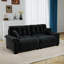 Canapé en chenille plissé 3 places avec support à ressorts durable et coussins en mousse épaisse et dense-980767814