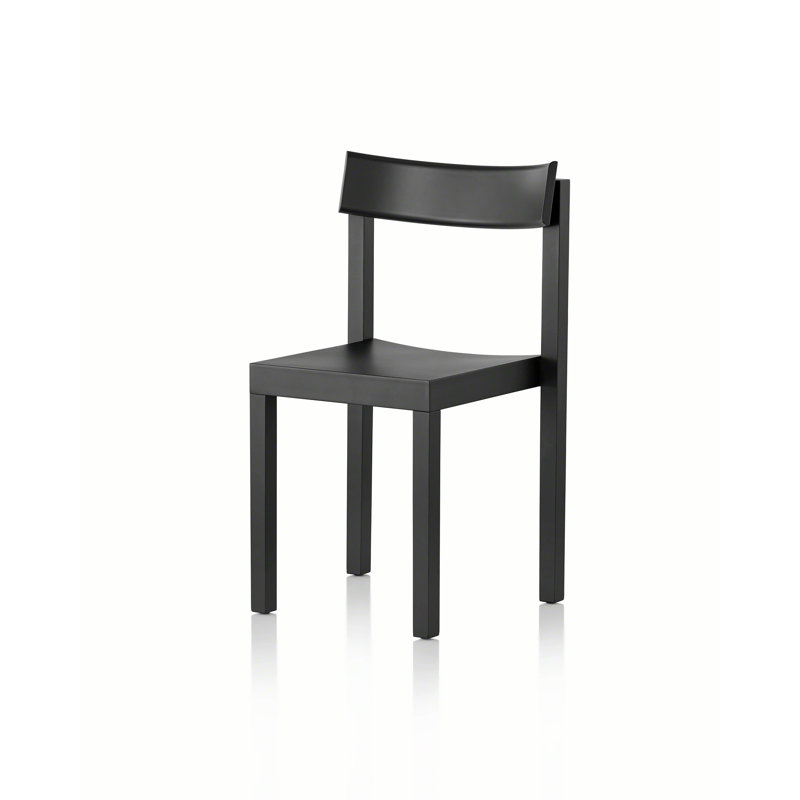 Primo Solid Wood Stacking Side Chair, Black