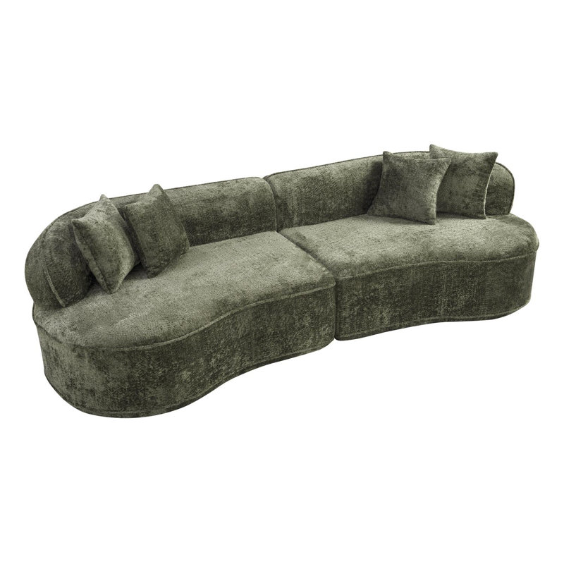 Canapé modulaire surdimensionné en L Modern Compression, Boucle verte