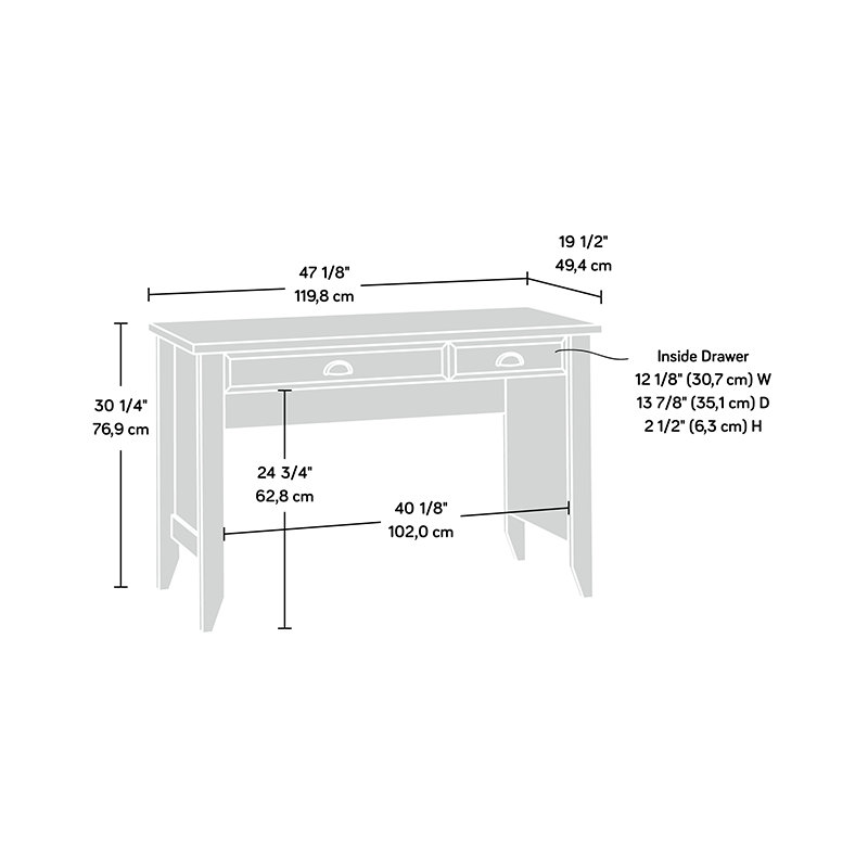 Bureau d'ordinateur à finition blanc doux