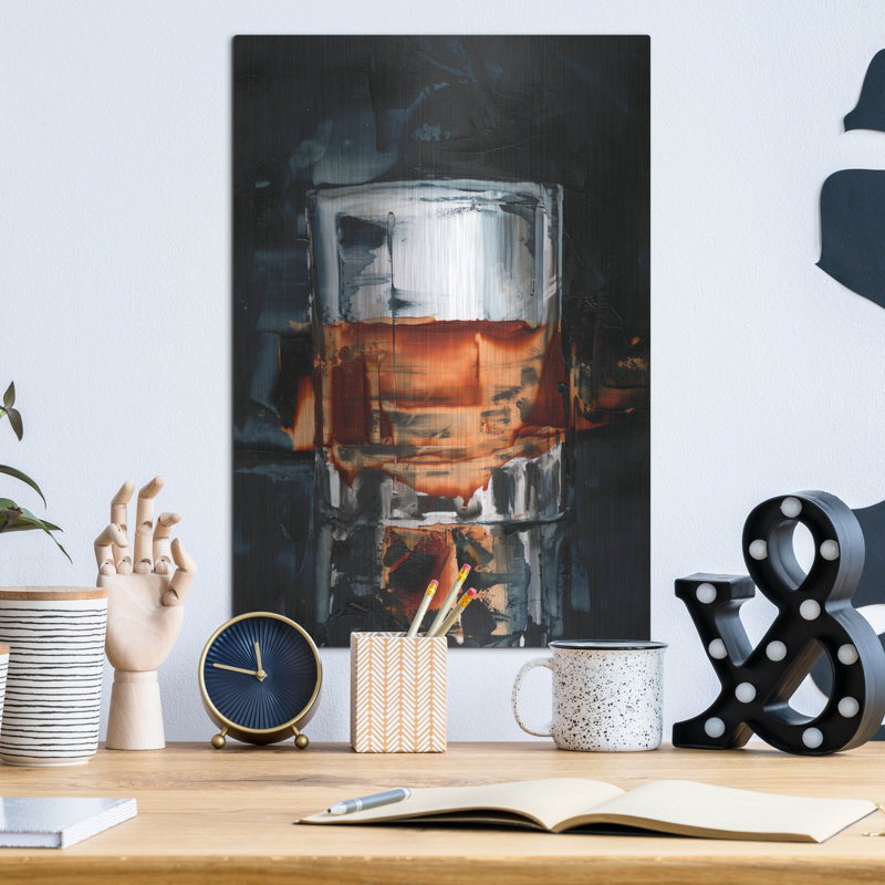 «Bourbon Glass 1» par Ethan Harper, art mural en métal, H 16 po x l 12 po