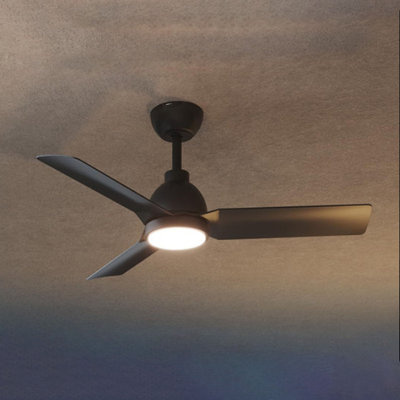 Ventilateur de plafond noir à profil bas de 42 pouces avec lumières, télécommande, moteur à courant continu réversible pour chambre à coucher et patio