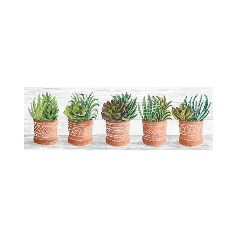 Terracotta Pots II by Cindy Jacobs - Panoramic Painting on Canvas, 30.48cm H x 91.44cm W x 1.91cm D, Wrapped Canvas