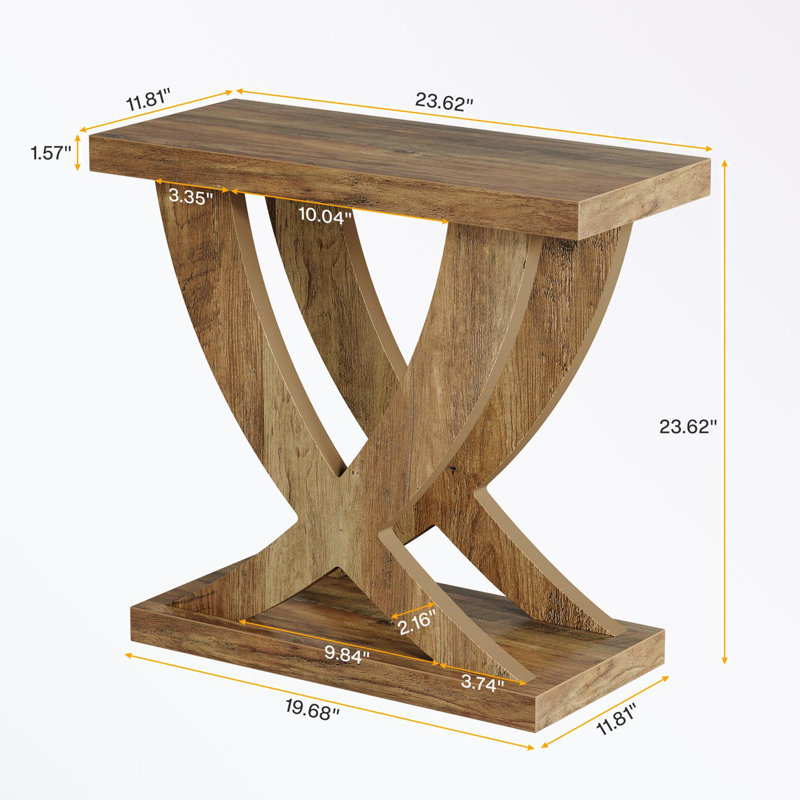 End Table with Cross Fishtail Support