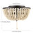 Ohlone Farmhouse Wood Beaded/Metal LED Flush Mount-123703378-70777068