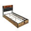 Hydraulic Metal Bed, Charging Port, LED Light, Soft Headboard Storage-235611850
