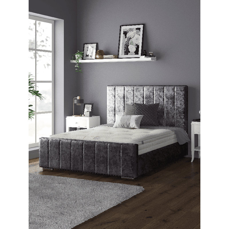 Merkle Upholstered Bed, Single (3'), Amethyst