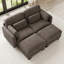 Canapés d'angle modulaires modernes, canapé 2 places en chenille marron avec 2 poufs pour la maison