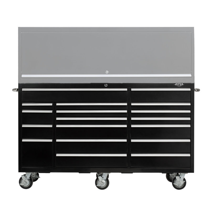 Pro Series 72" W 30" D 18-Drawer Rolling Tool Cabinet, Black