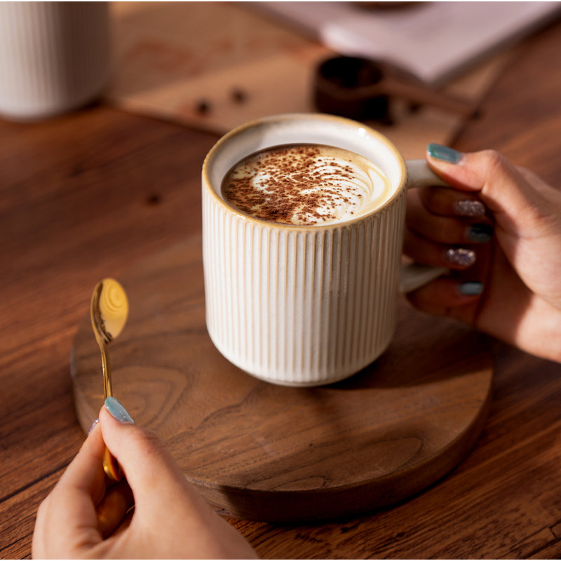 Grande tasse à café 12 oz Azal, Blanc cappuccino, 12 oz