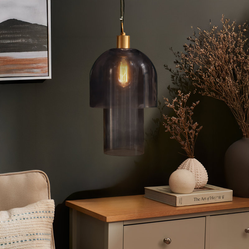 1 - Light Natural Pendant, 42cm H x 25cm W