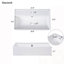 Meuble-lavabo flottant avec lavabo en céramique et rangement à gauche-979930734
