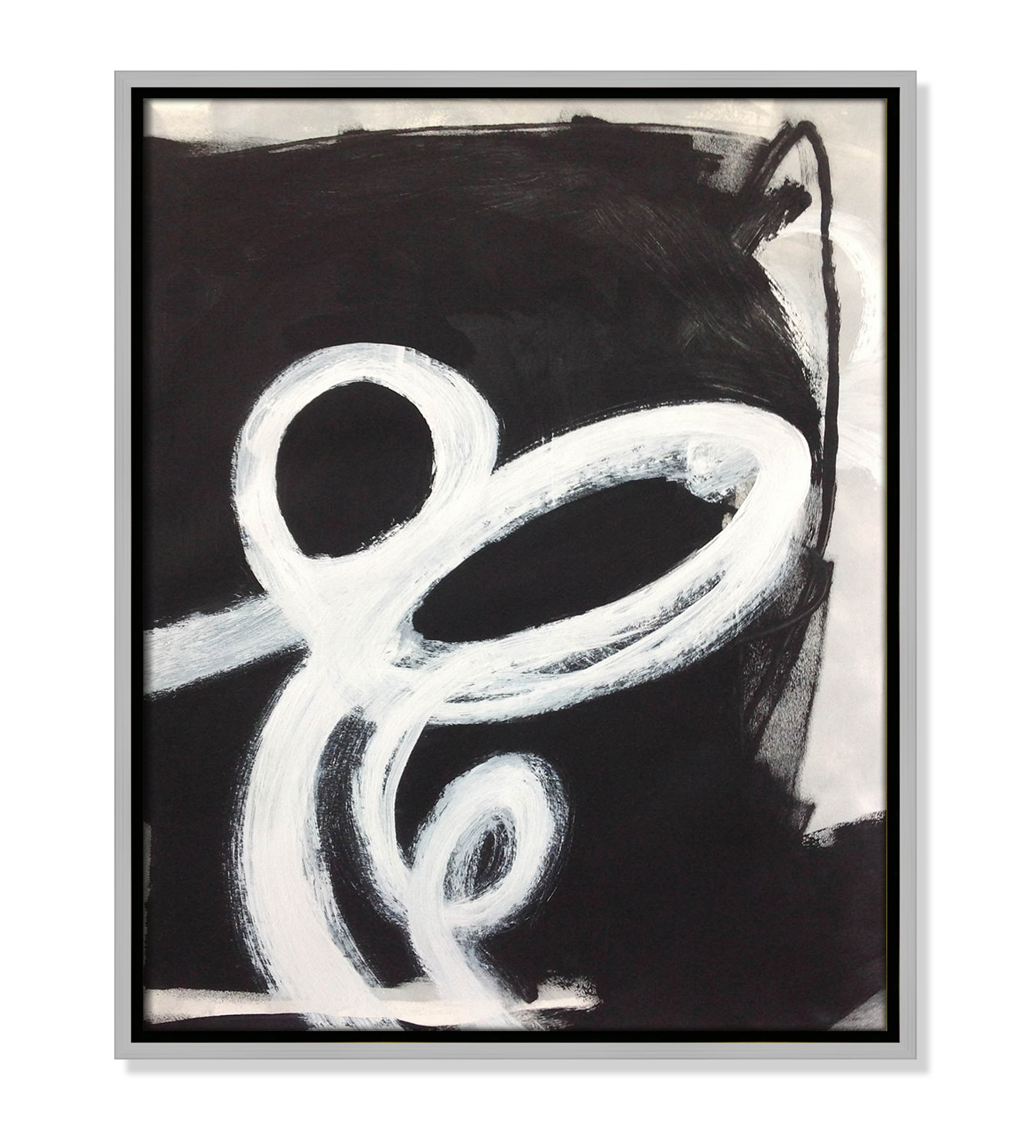 Bronte "Swirly Swirls II" Print, 21.5" H x 17.5" W x 2" D, Silver Floater Framed, No Mat