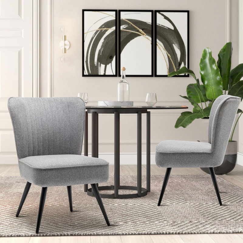 Allicyn Upholstered Slipper Chair, Gray