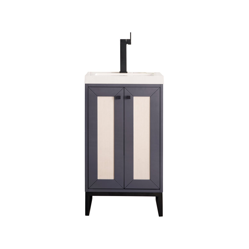 Chianti 20'' W Single Vanity, Glossy White, Matte Black