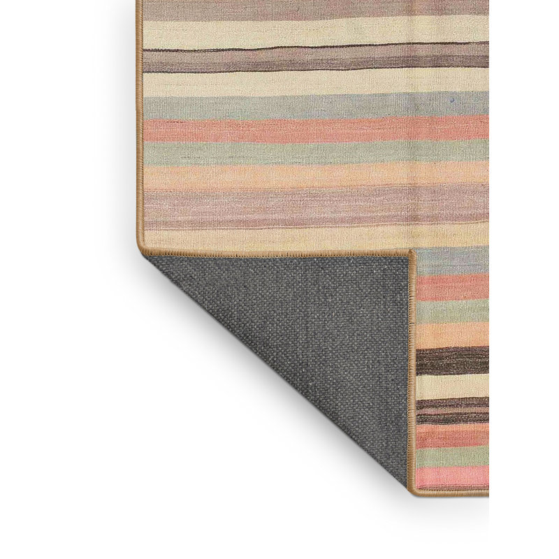 Tapis de zone crème/brun contemporain, Rectangle 5 pi x 7 pi