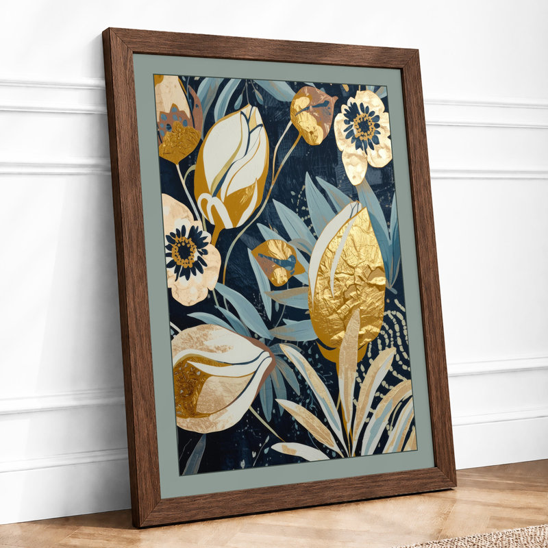 Golden Botanica Botanical - Framed Print, Walnut, A1 - 84.1 x 59.4 cm