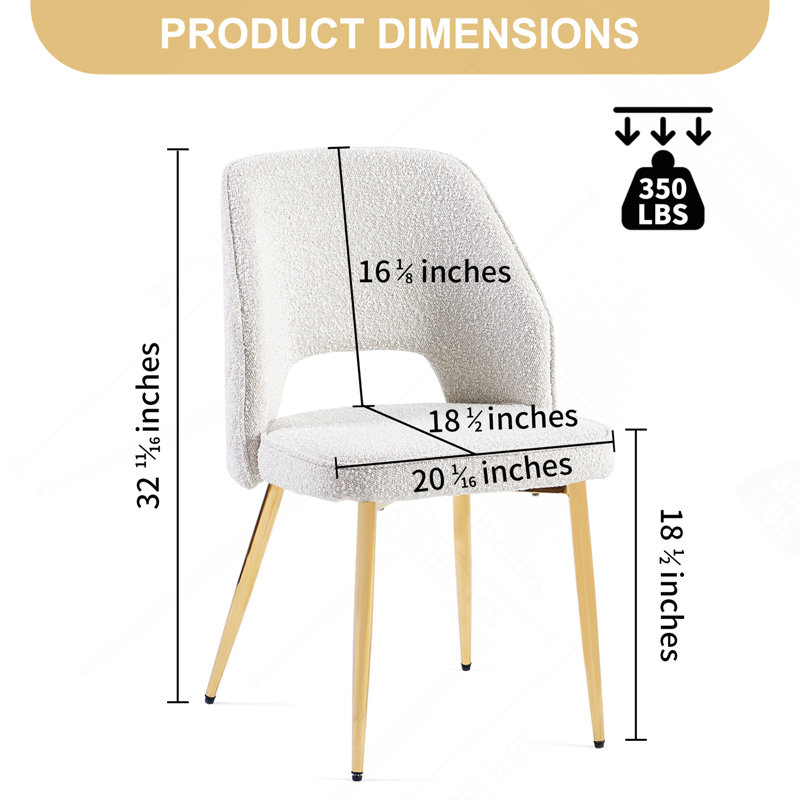 Ensemble de 2 chaises de salle à manger Off White
