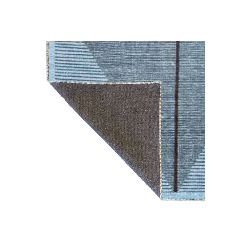 Blue Abstract Geometric Pattern Creative Modern Decorative Washable Rug, Runner 2'6" x 9'10"