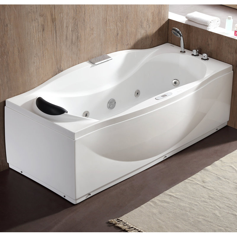 71'' x 32'' Freestanding Bathtub with Faucet, Right