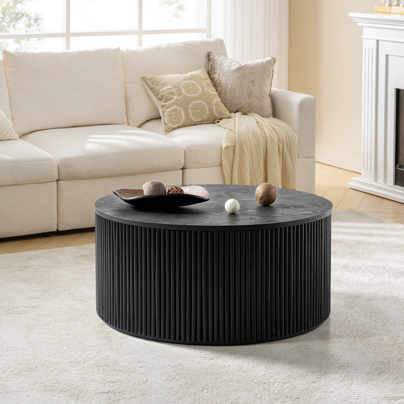 Table basse Jadida, Noir, H 16,75 po x L 35,5 po x l 35,5 po