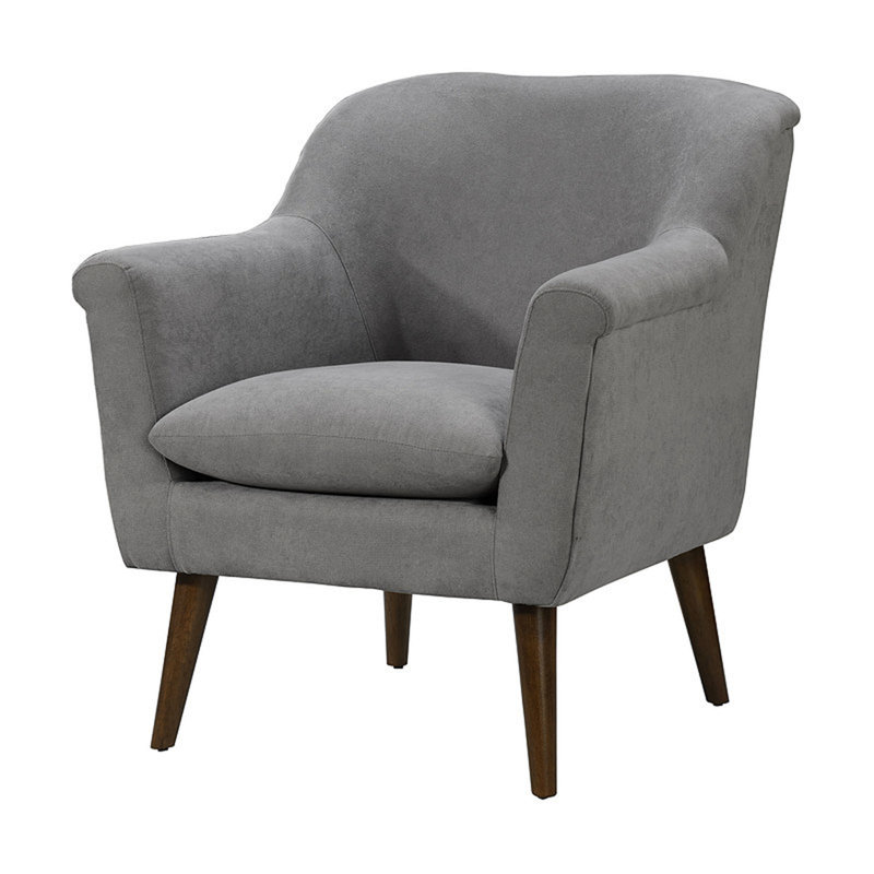 Shelby 31.5" Steel Woven Fabric Oversized Armchair, Light Gray