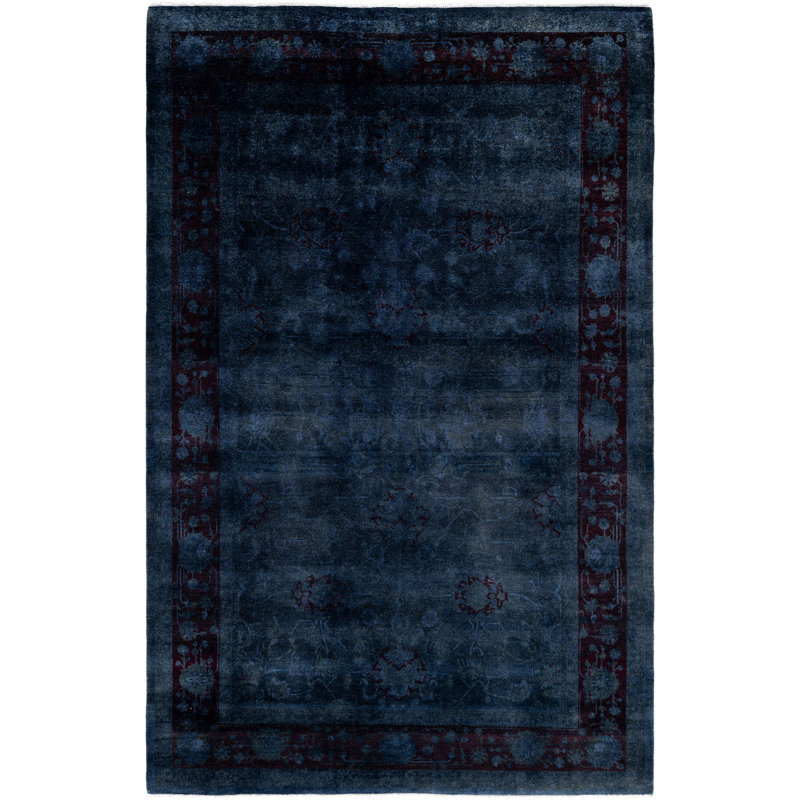 Overdyed One-of-a-Kind 6' 2" X 9' 3" Hand Knotted Area Rug