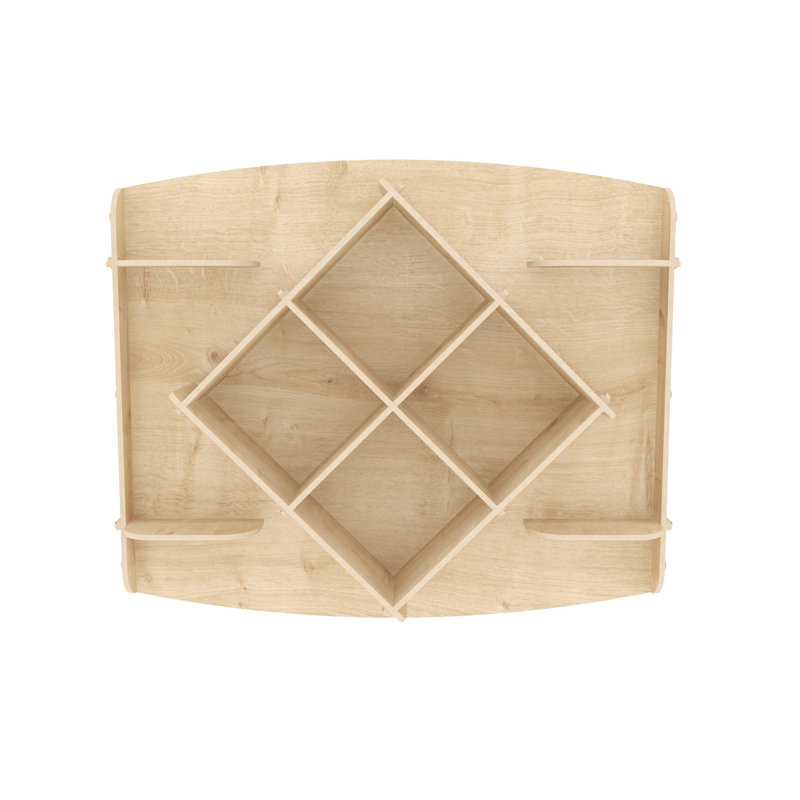 Modern Wall Shelf, Oak Color, 32.2 x 24.3 x 5.9 inches | 100% Melamine Coated Particle Board, Thickness: 0.3 inches | Scandinavian Design, Ideal for Home or Office, Stylish Storage for Books & Decor