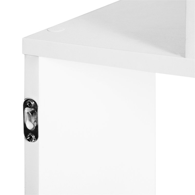 Crose 192cm H x 80cm W Geometric Bookcase, White, 192cm H x 80cm W x 23cm D