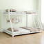 Lit superposé en métal simple au-dessus d'un lit double avec escalier amovible, structure robuste, rangement sous le lit de 12 po, aucun sommier tapissier requis, blanc