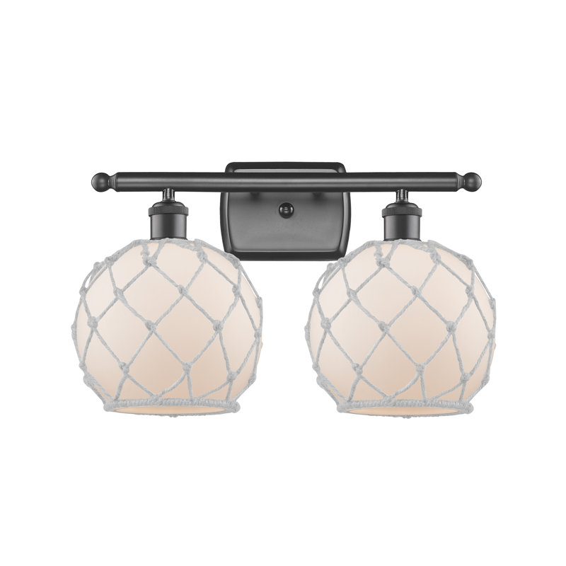 Éclairage pour salle de bain à intensité variable 2 lumières Arriola, Ampoule à DEL rétro de 6 watts, Blanc / Blanc cassé