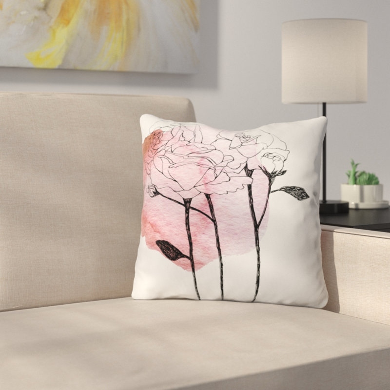 Coussin décoratif intérieur / extérieur Garden Roses, 18 po x 18 po