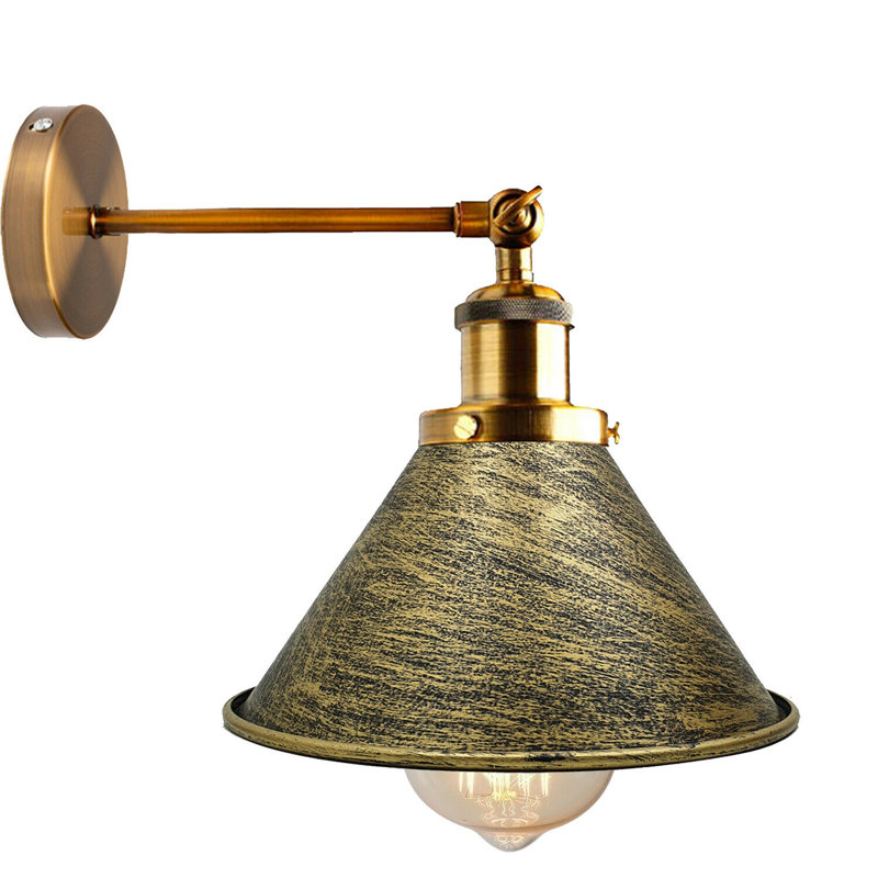 Aybar Armed Sconce, Brushed Brass, 20cm H x 18cm W x 20cm D, Yellow Brass