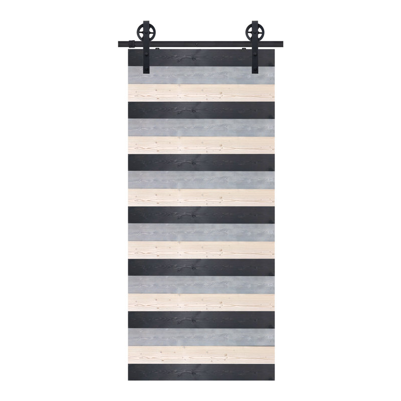 Solid + Manufactured Wood Flush Primed without Installation Hardware Kit Barn Door, 32" x 80"