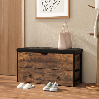 Banc de rangement en similicuir Marthe