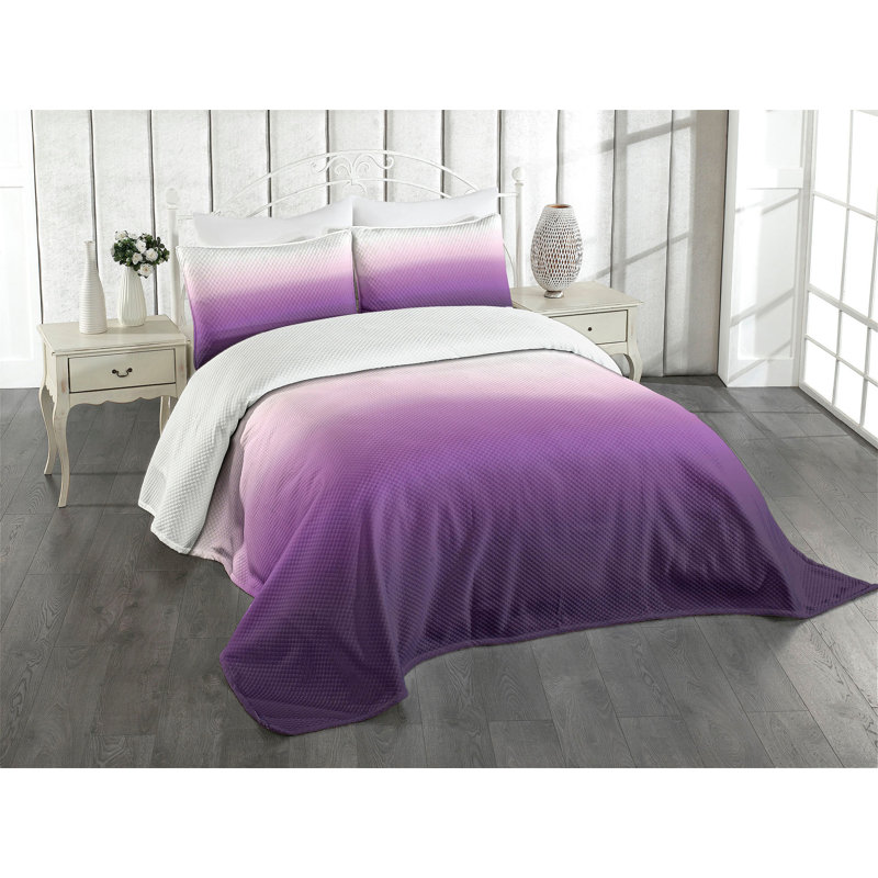 Ambesonne Ombre Bedspread Abstract Tone, King Bedspread + 2 Standard Shams