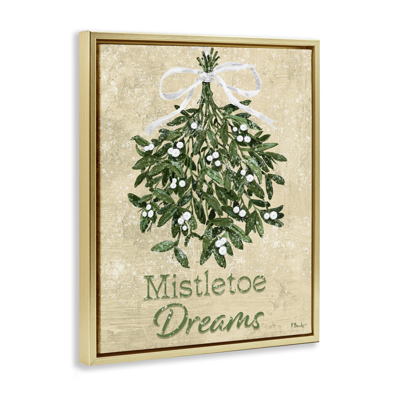 Cadre flottant rustique Mistletoe Dreams, design par Paul Brent, H 31 po x l 25 po, Cadre flottant métallique doré