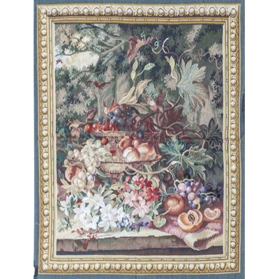 Tapis doré et vert noué à la main de haute qualité